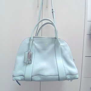 Baby blue Leather Coach handbag